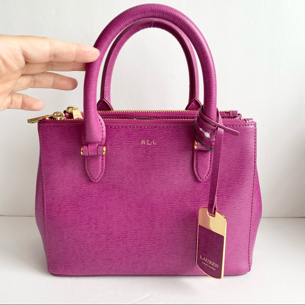 NWT Ralph Lauren Newbury Mini Double Zip Satchel